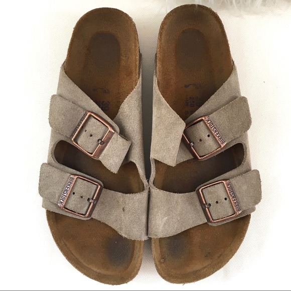 birkenstock arizona suede leather taupe